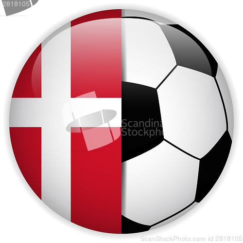 Image of Denmark Flag with Soccer Ball Background