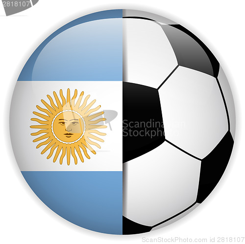 Image of Argentina Flag with Soccer Ball Background