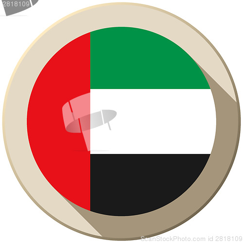 Image of United Arab Emirates Flag Button Icon Modern
