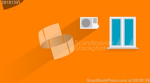 Image of Flat illustration of orange wall