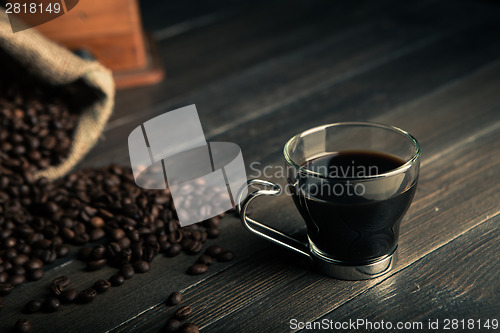 Image of glass of black coffee