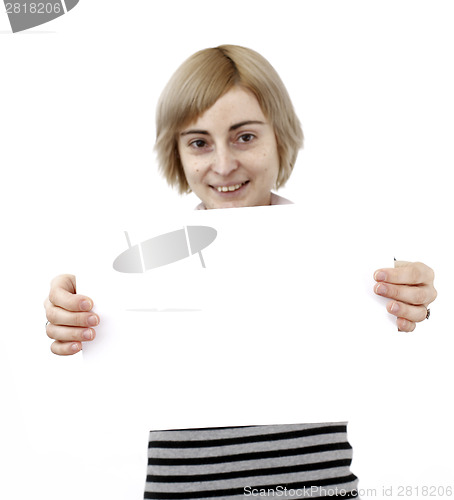 Image of Woman holding a paper