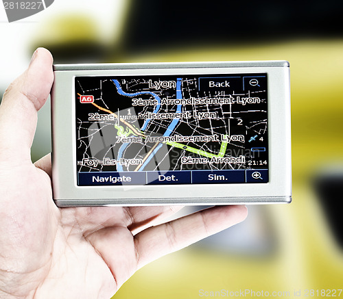 Image of Gps in a man hand.