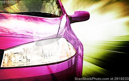 Image of Pink Sport Car - Front side