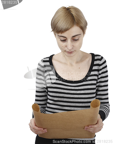 Image of Woman holding a paper