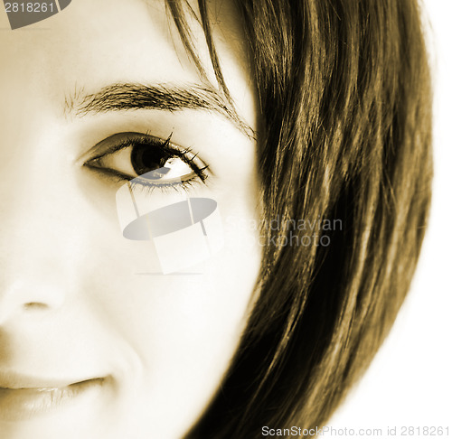 Image of Beautiful young woman face. 