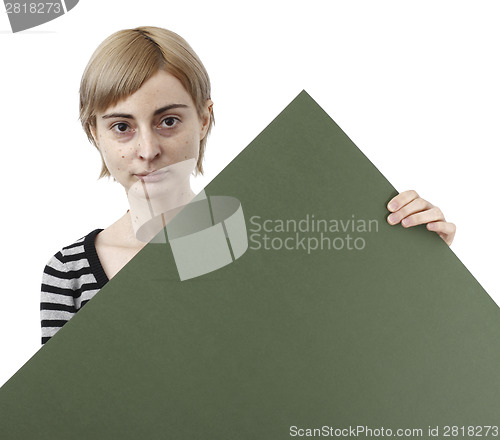 Image of Woman holding a paper