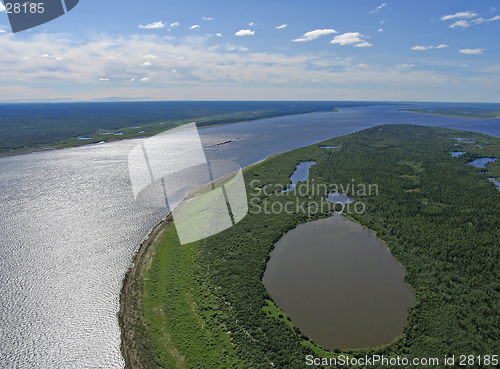 Image of Aerial view on Yenisei river