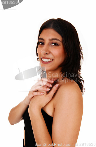 Image of Portrait of smiling woman.