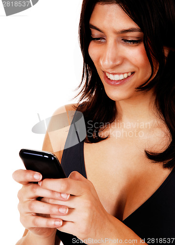 Image of Women looking at cell phone.