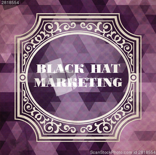 Image of BlackHat Marketing Concept. Purple Vintage design.