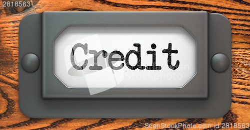 Image of Credit - Concept on Label Holder.