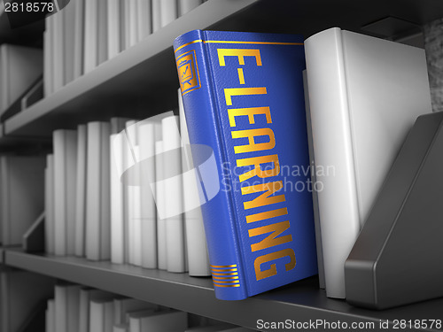 Image of E-Learning - Title of Book. Internet Concept.