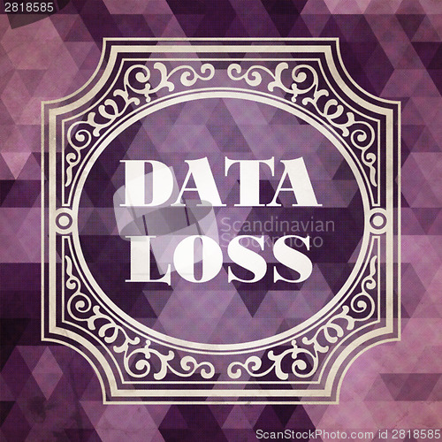 Image of Data Loss Concept. Purple Vintage design.