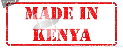 Image of Made in Kenya - inscription on Red Rubber Stamp.