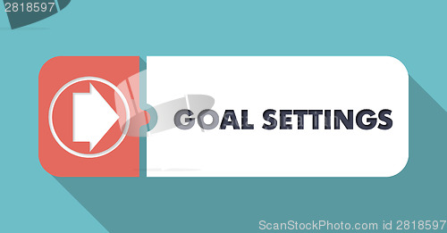 Image of Goal Settings on Blue in Flat Design.