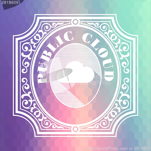 Image of Public Cloud. Pastels Vintage Design Concept.