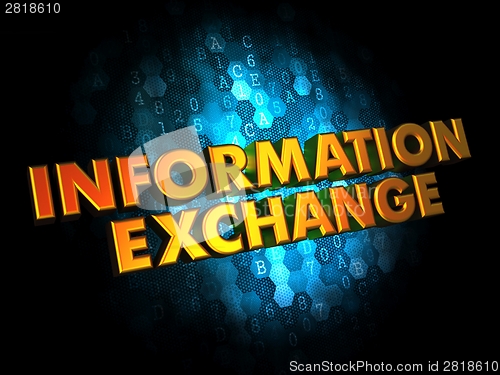 Image of Information Exchange - Gold 3D Words.