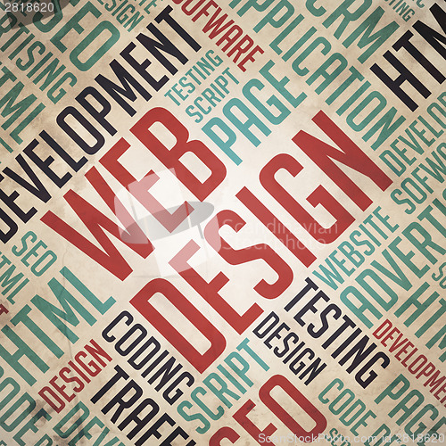 Image of Web Design - Grunge Word Cloud Concept.