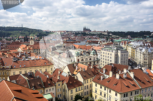 Image of Red roof of buildings in Prague