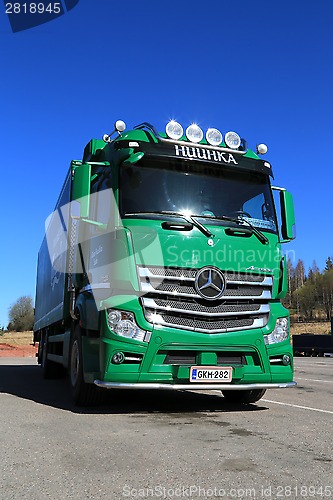 Image of Green Mercedes-Benz Actros 2545 Truck on a Yard