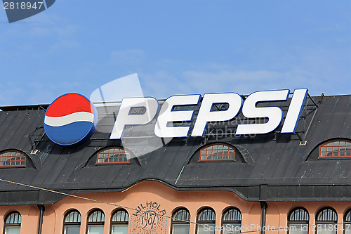 Image of  Sign Pepsi in Central Helsinki, Finland