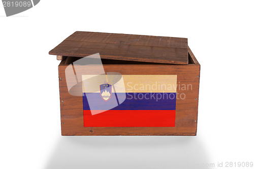 Image of Wooden crate isolated on a white background