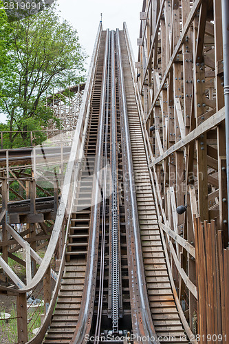 Image of Large wooden rollercoaster