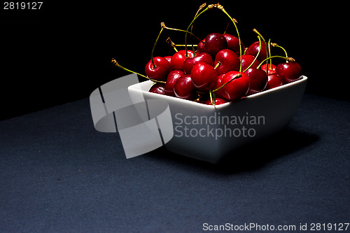 Image of  Bowl of Cherries on dark background