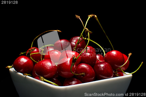 Image of  Bowl of Cherries on dark background