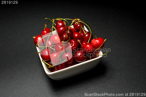 Image of  Bowl of Cherries on dark background