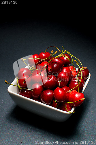 Image of  Bowl of Cherries on dark background