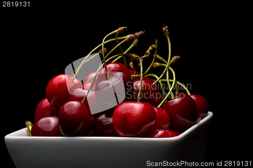 Image of  Bowl of Cherries on dark background