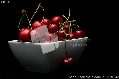 Image of  Bowl of Cherries on dark background