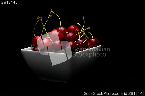 Image of  Bowl of Cherries on dark background