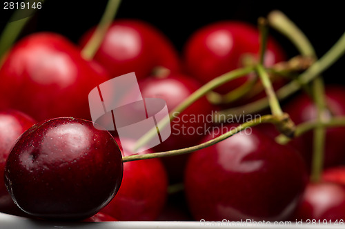 Image of  Bowl of Cherries on dark background