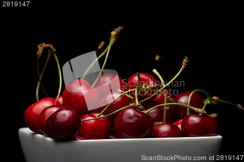 Image of  Bowl of Cherries on dark background