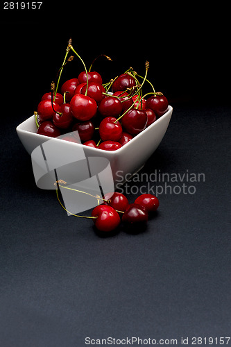 Image of  Bowl of Cherries on dark background