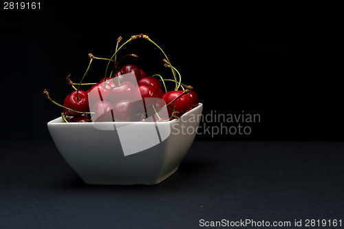 Image of  Bowl of Cherries on dark background