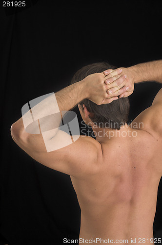 Image of close up of a young man back