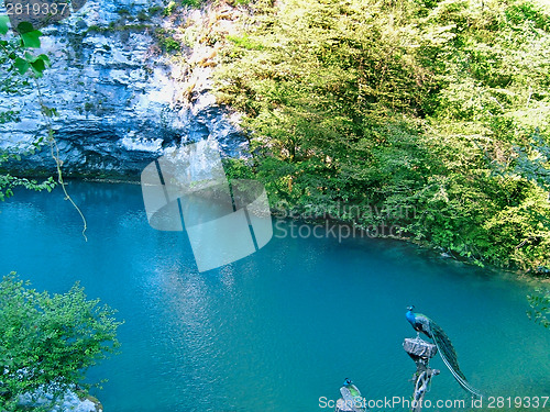 Image of The mountain lake in the mountains of the Caucasus, is called "t