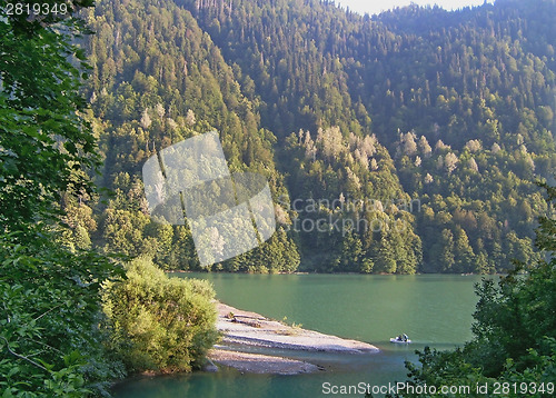 Image of Rits's mountain lake in the mountains of the Caucasus.