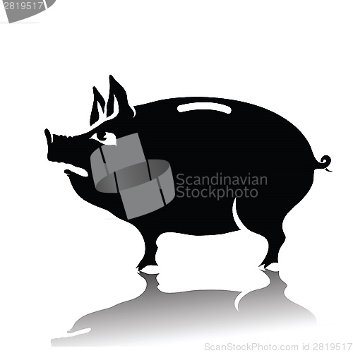 Image of silhouette of piggy bank