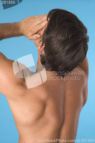 Image of back over blue