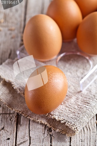 Image of fresh brown eggs 