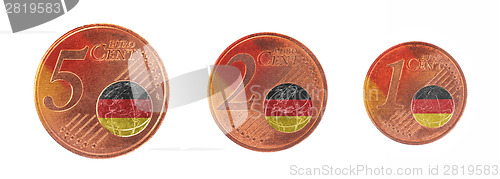 Image of European union concept - 1, 2 and 5 eurocent