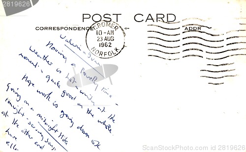 Image of Backside of postcard