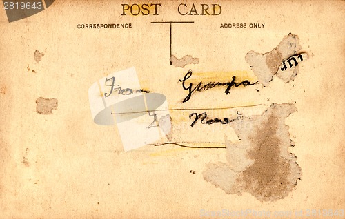 Image of Backside of postcard
