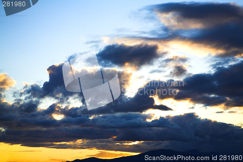 Image of sunset with clouds