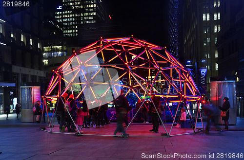 Image of Geo Glow Dome in Martin Place Sydney during Vivid festival